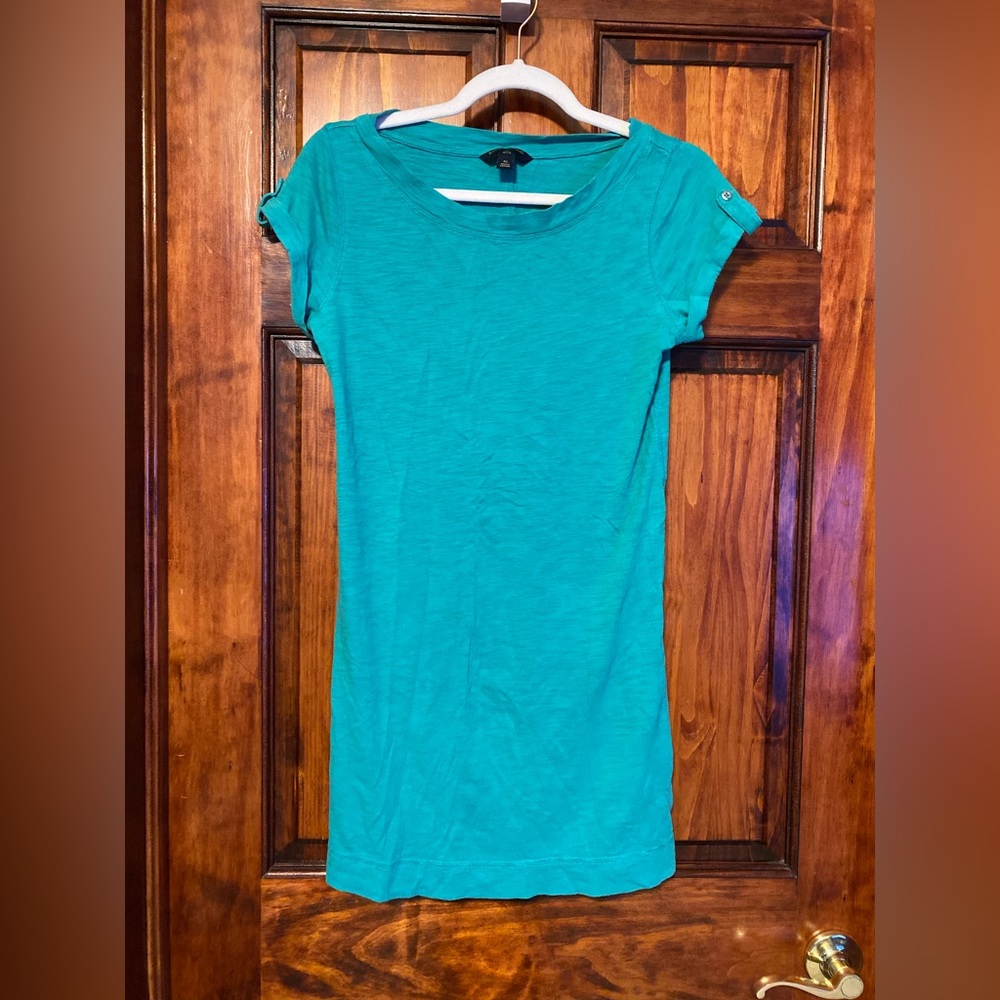 Banana Republic Factory T-Shirt Dress Short Sleeve Tunic Petites Spring Green SP